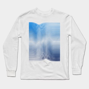 Ocean paint minimal waves blue Long Sleeve T-Shirt